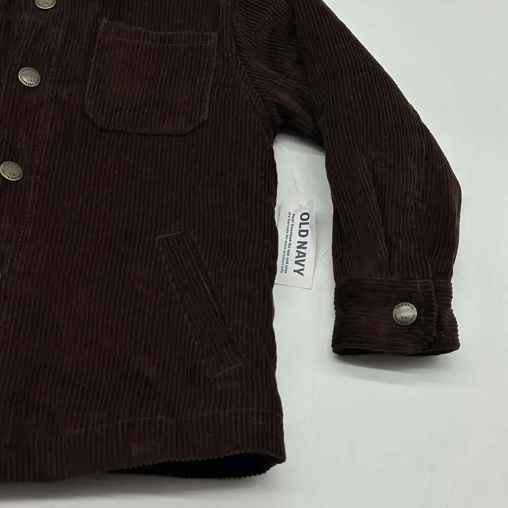 Old Navy Toddler Boy's Size 4T Brown Sherpa-Lined Corduroy Shacket Jacket NWT